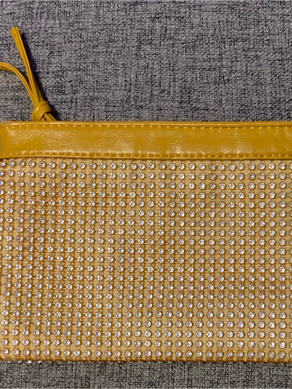 Yellow Crystal-Embellished Women's Clutch